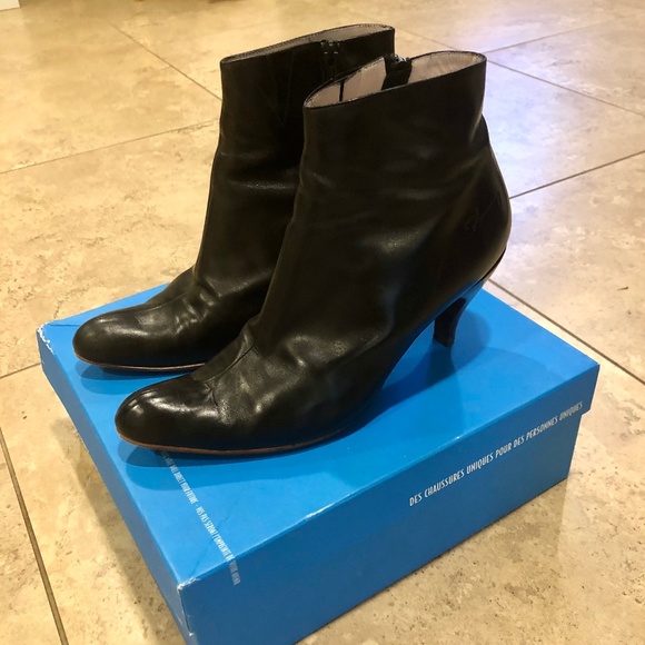 Black - John Fluevog - Half Ankle  Boots - Booties - Heels - Picture 2 of 9